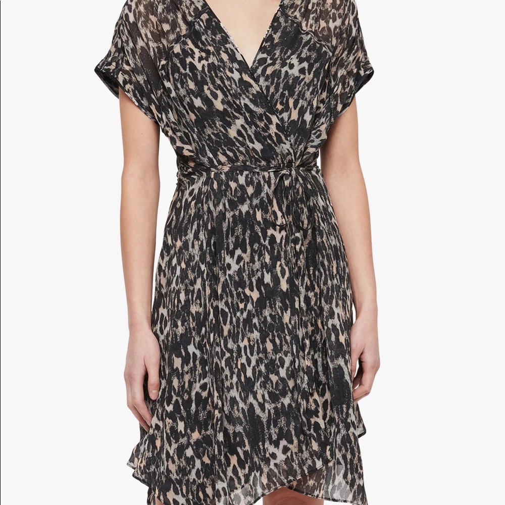 Allsaints Claria Animal Print Dress Size Small